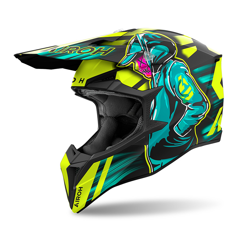 Мотошлем AIROH WRAAAP CYBER YELLOW MATT S (2)